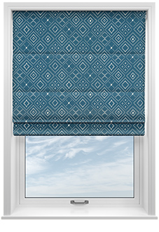 Newquay, Cerulean - Twist&Fit Roman Blind